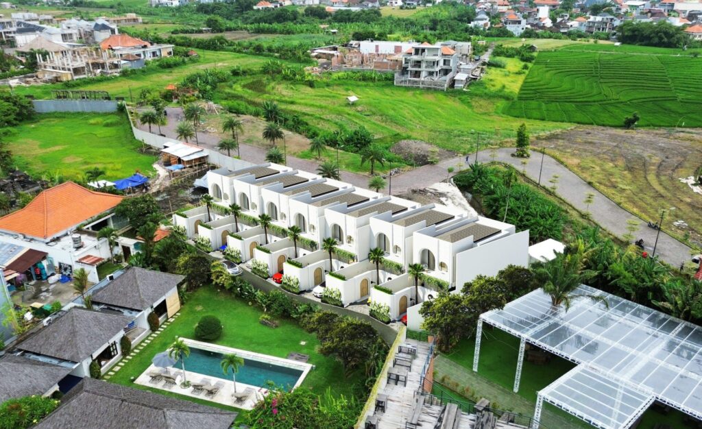 housing complex drone view