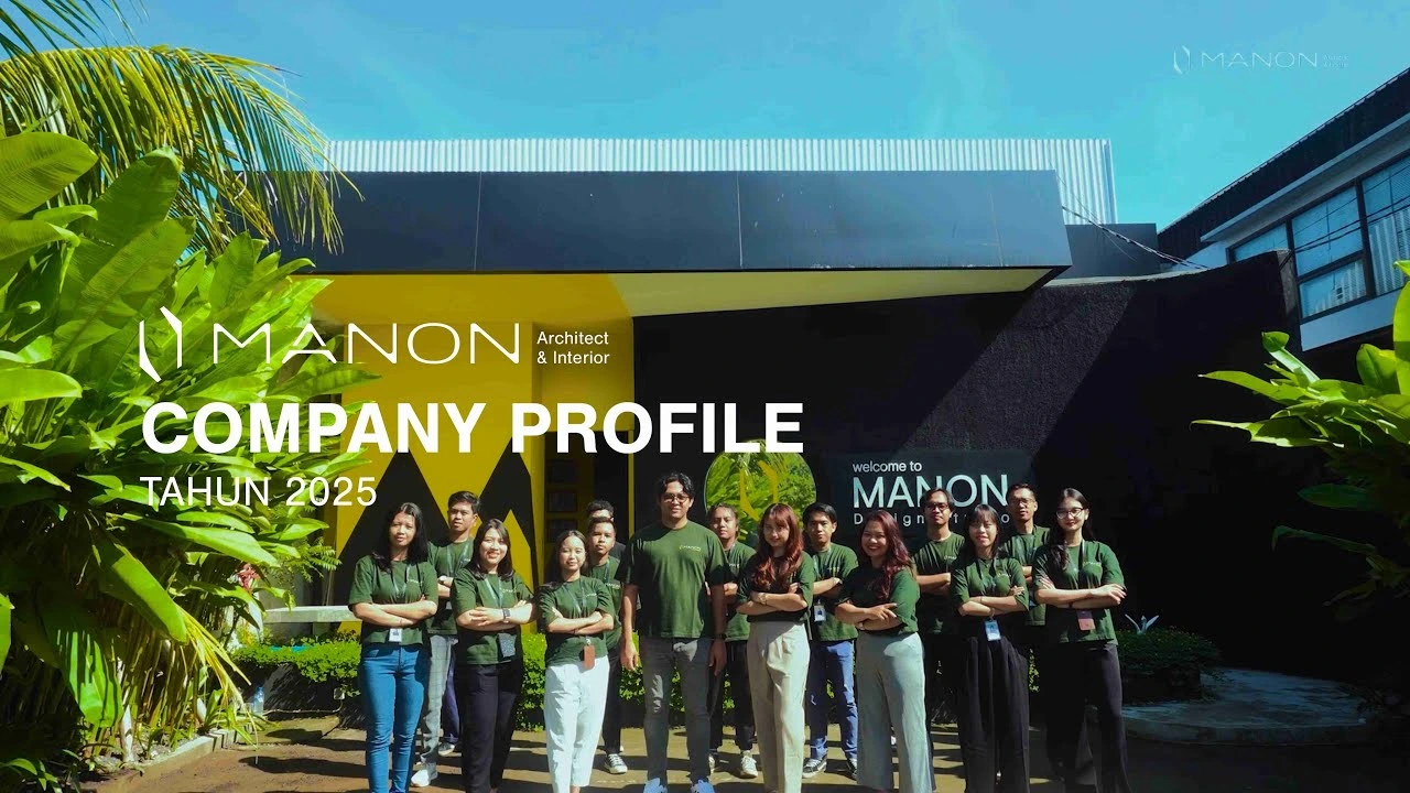 Company team standing outside MANON design studio