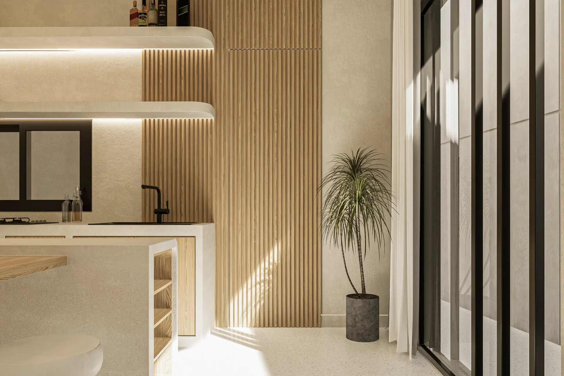 modern white minimalist kitchen idea