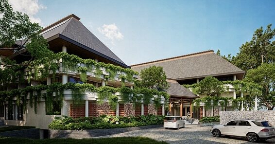 tropical mansion view