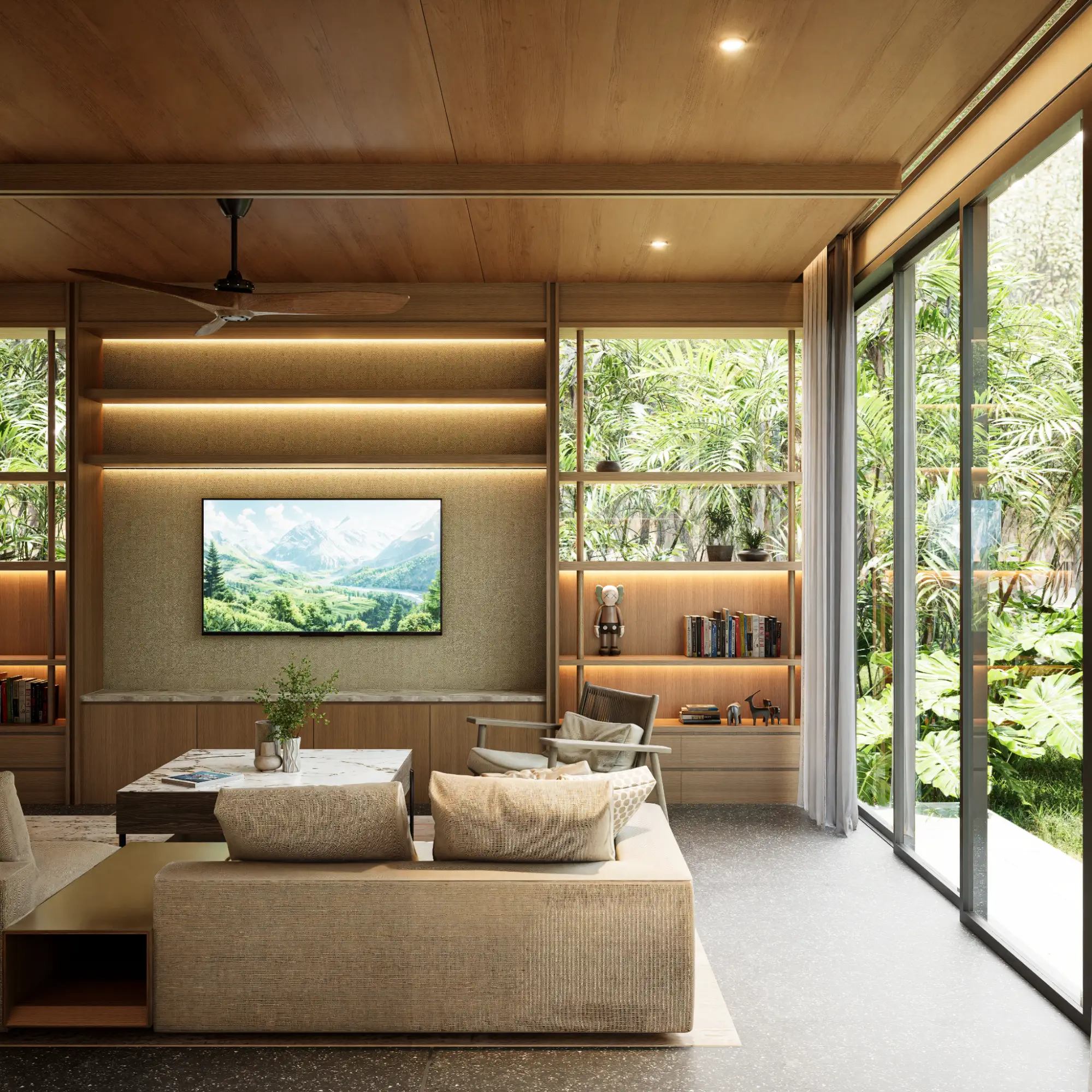 warm tone minimalist interior design